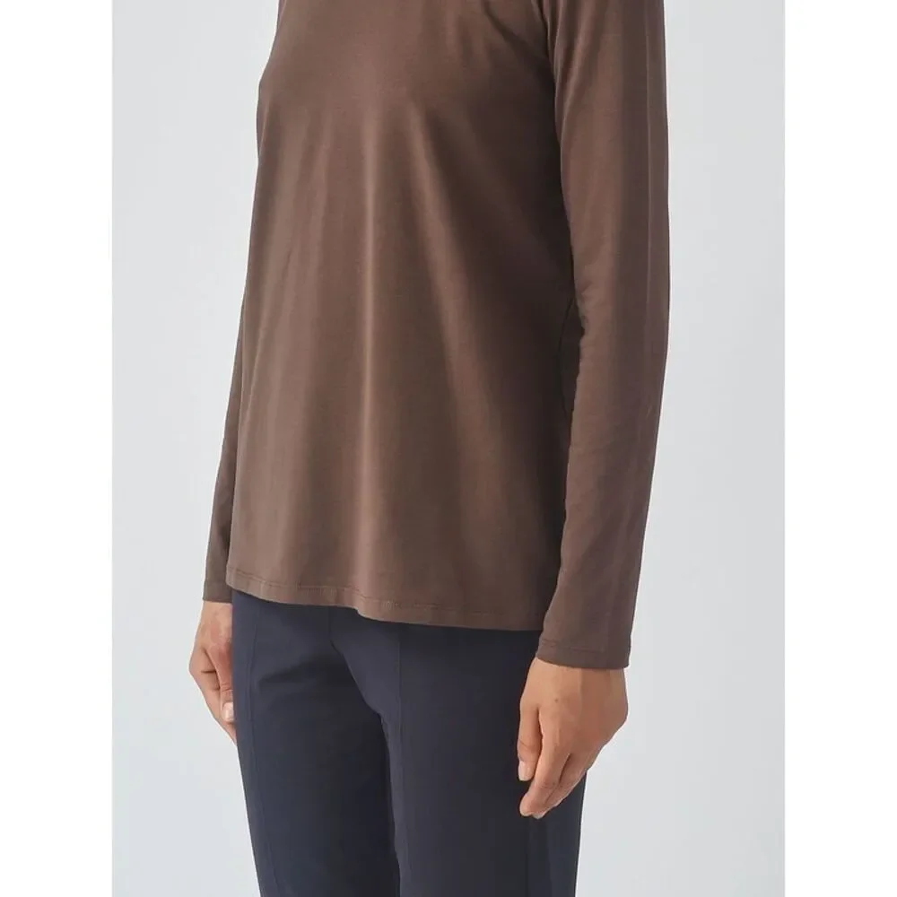 Mm Max Mara Women Mm Max Mara Long-Sleeved Stretch-Cotton Crewneck T-Shirt